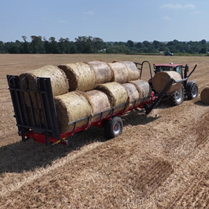 Self-loading bale semi-trailer